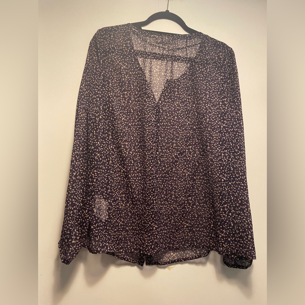 Esprit Purple Women’s Button Down Sheer Shirt Size XL